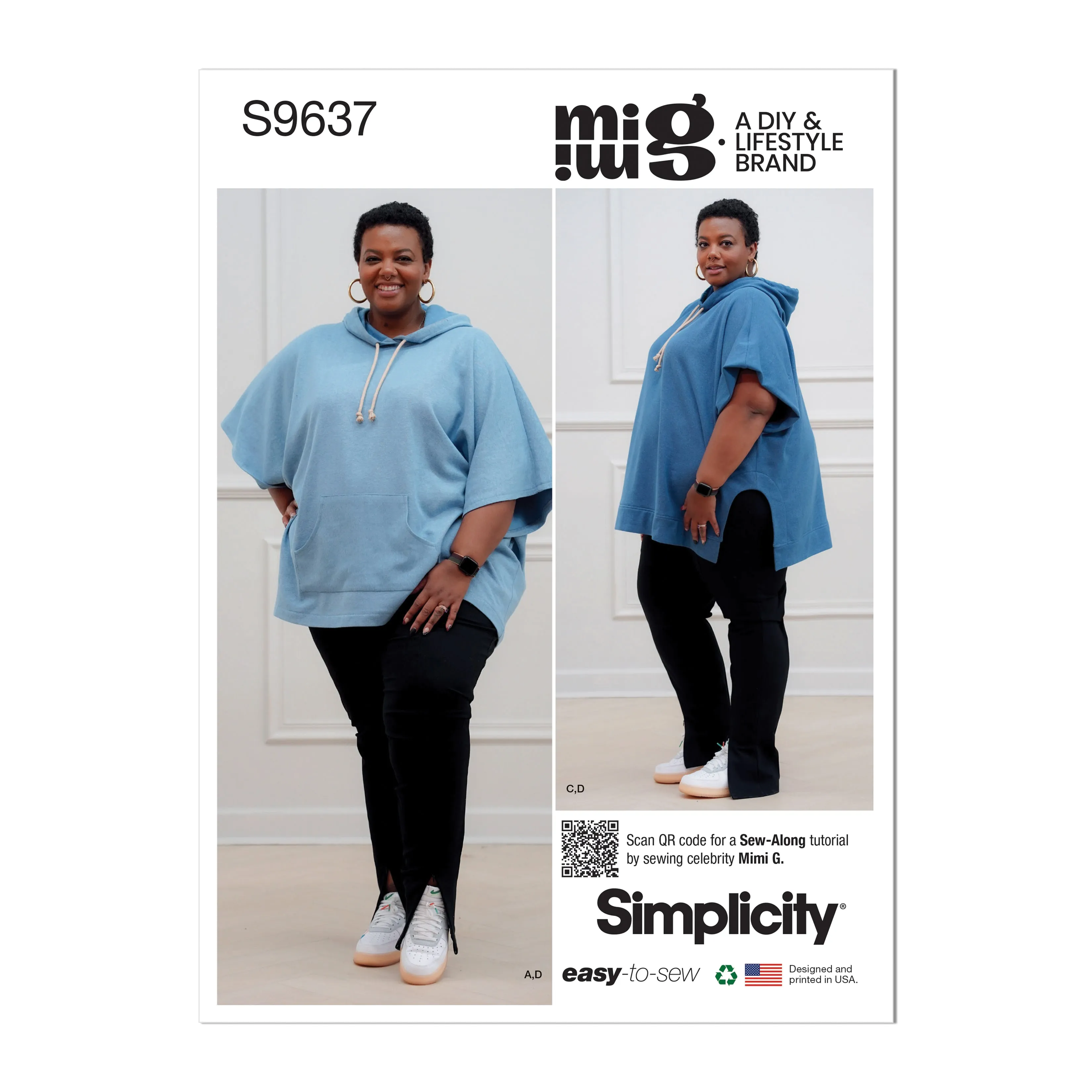 Simplicity sewing pattern 9637 Women's Hoodies and Leggings by Mimi G