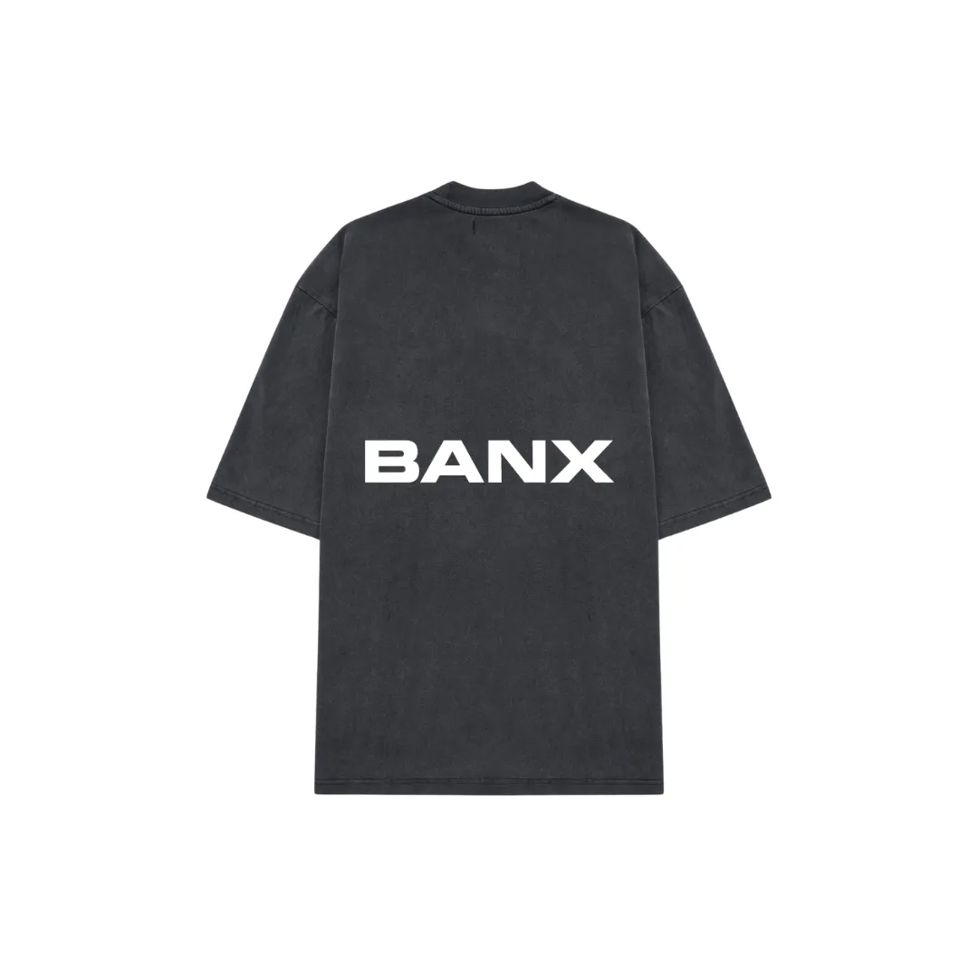 STAPLE LOGO Oversized Slim Tee - Stone Washed (White Print)