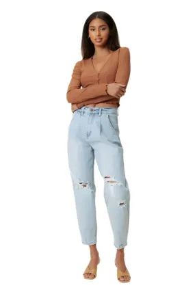 TEEK - Light Wash Distressed Slouchy Jeans