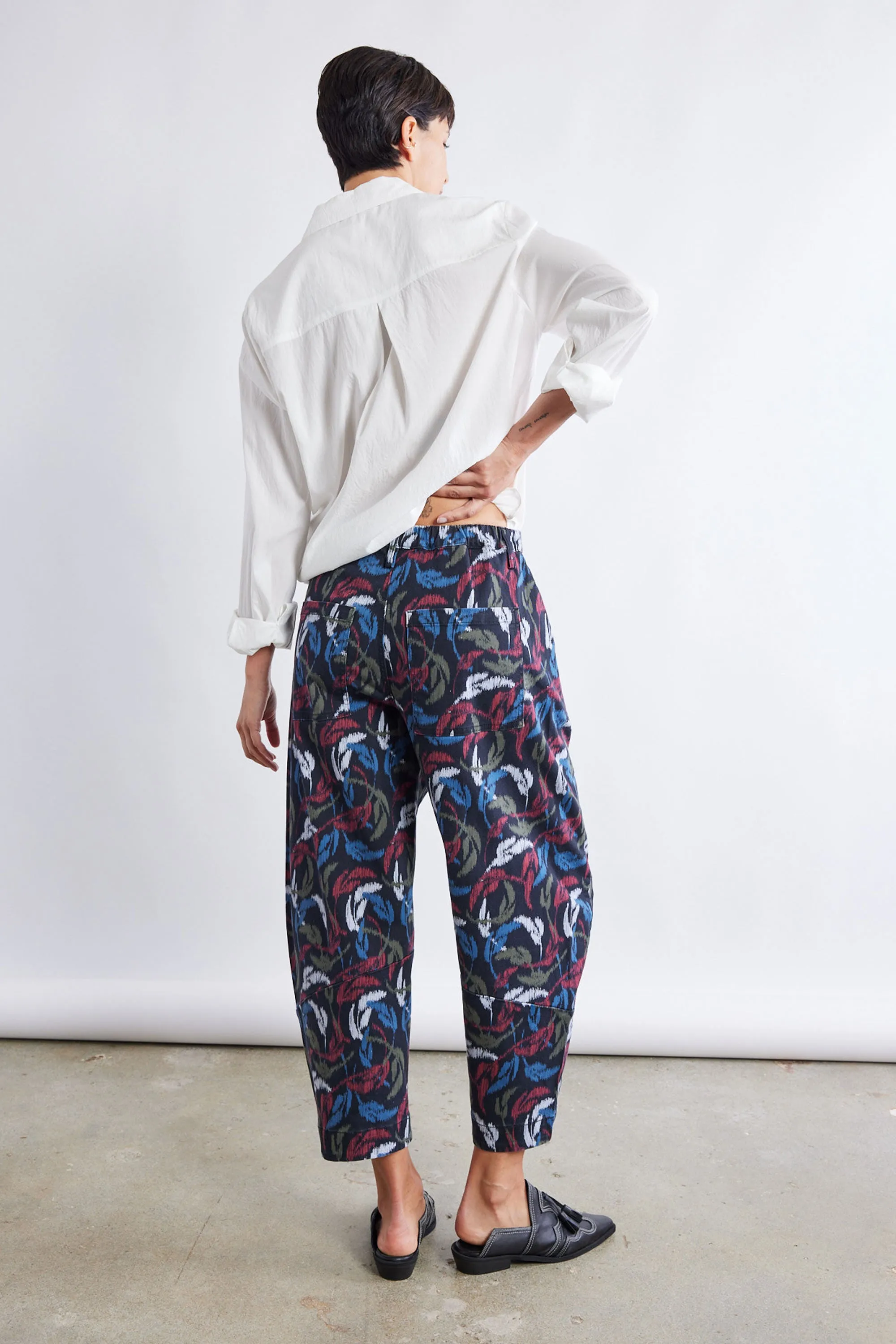 The Printed Slouchy Soft Twill Pants