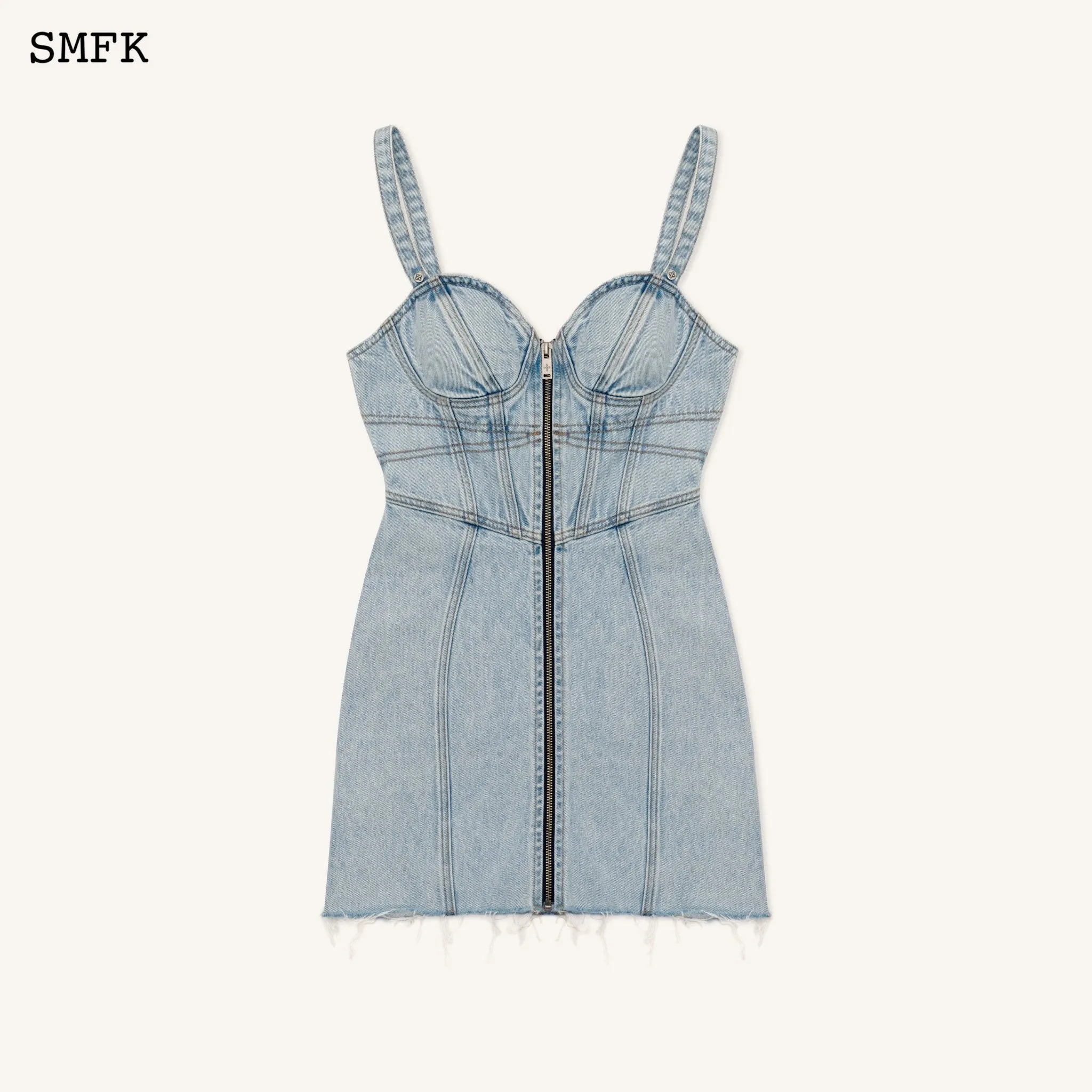 WildWorld Rock Denim Short Dress Sky Blue