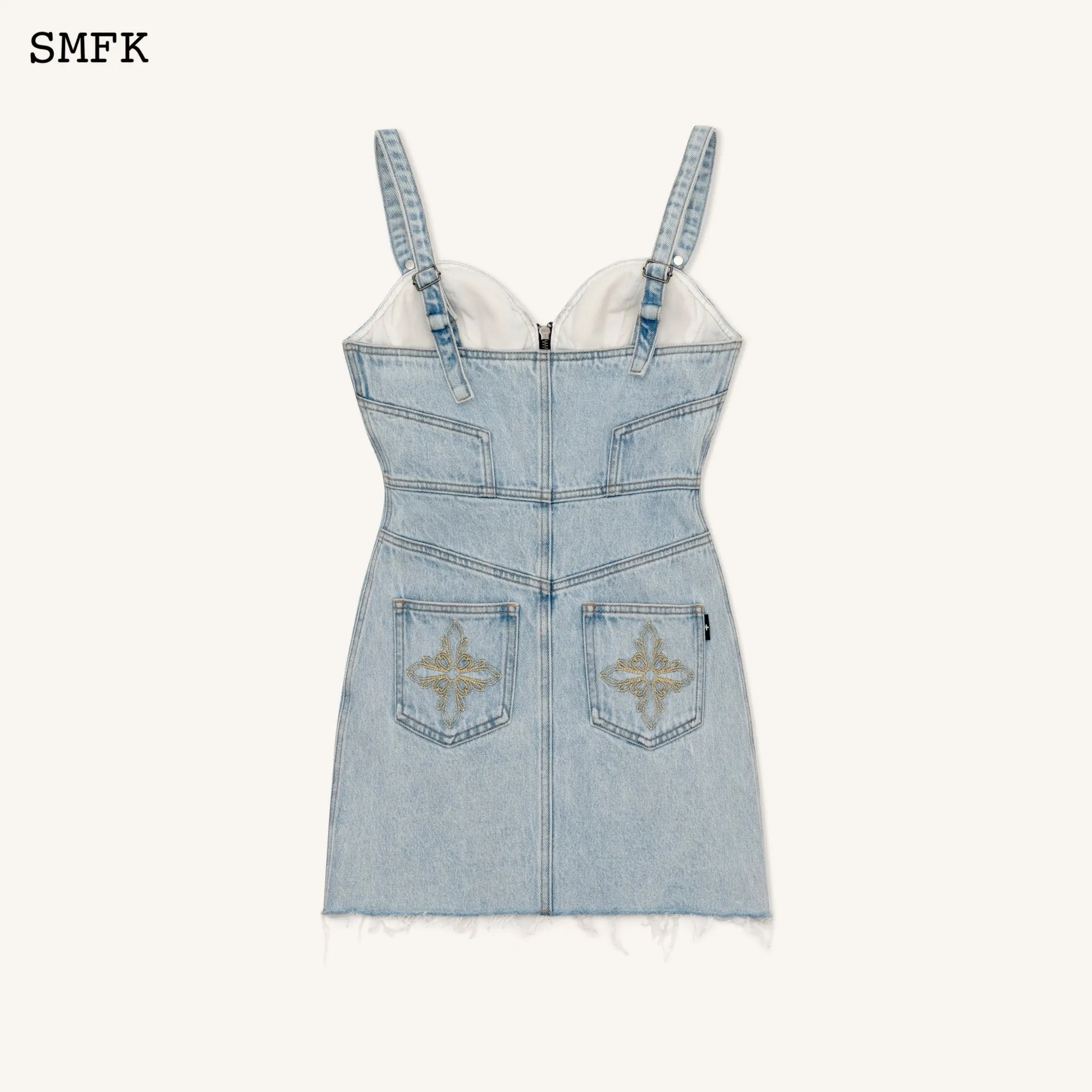 WildWorld Rock Denim Short Dress Sky Blue