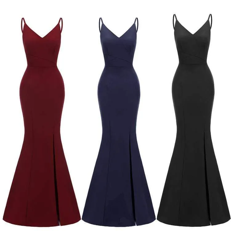 Women's Satin Maxi Slip Dresses Evening Dresses